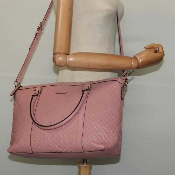 GUCCI Micro GG Canvas Micro Guccissima Bag Leather Outlet 449655 Auth 137915 - Picture 14 of 16